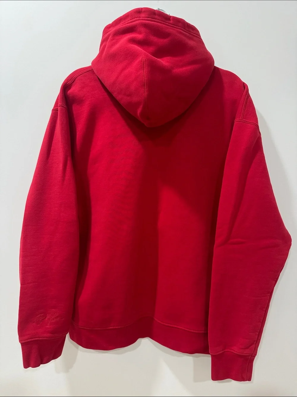 Jordan Red Hooded Pullover with Embroidered Jumpman and Autograph